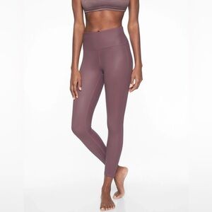 Athleta High Rise Chaturanga Shine Tight Pant Desert Plum Size: Medium Petite MP